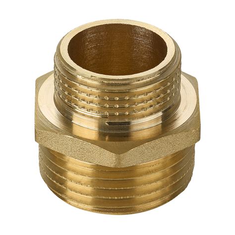 Brass Hex Reducing Nipple 1” X ¾” The Flow Company