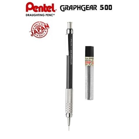 Lapiseira Pentel Graphgear 500 0 5mm Tubo De Grafite Pentel Super Hi