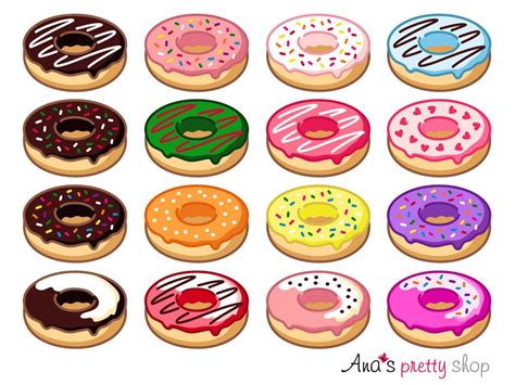 Donut Clipart, Doughnut Clipart, Sweet Clipart, Dessert Clipart, Pastry ...