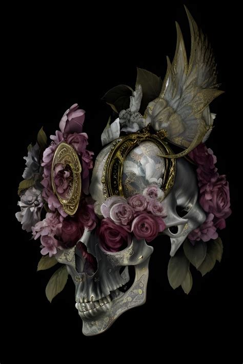 Skull and roses digital art | Skulls and roses, Rose, Art