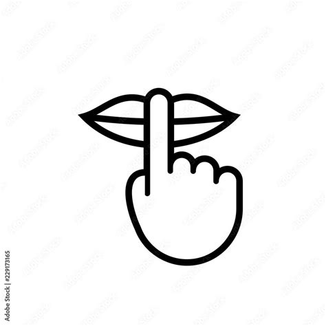 Keep Silence And Be Quiet Lips And Finger Silent Sign Vector Icon