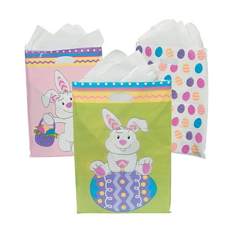 Assorted Plastic Easter Goody Bags Party Supplies 50 Pieces