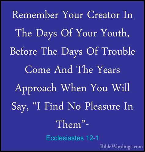 Ecclesiastes 12 - Holy Bible English - BibleWordings.com