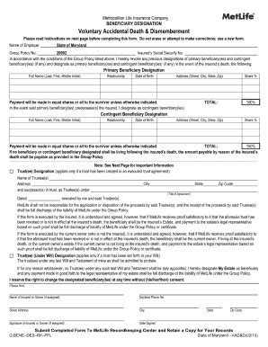 Printable Blank Beneficiary Designation Form