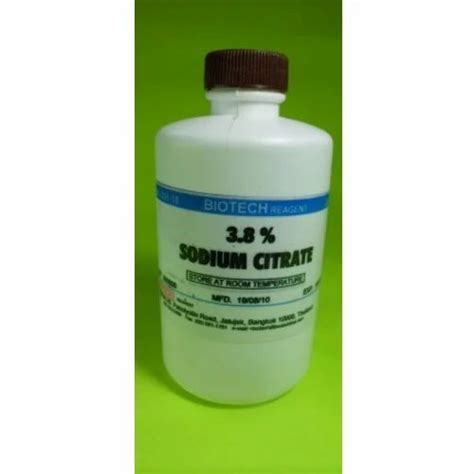 Liquid Sodium Citrate Solution For Laboratory Packaging Size 500 ML