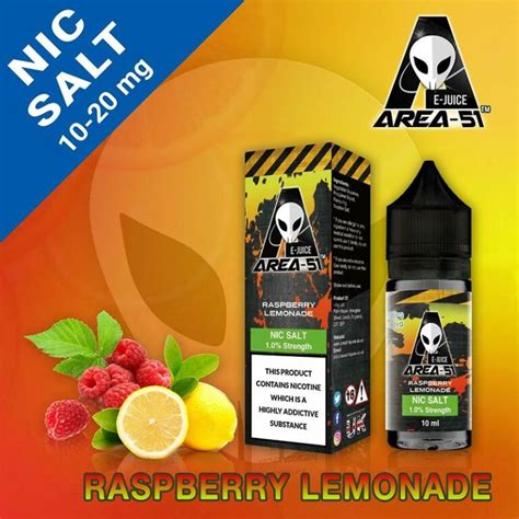 RASPBERRY LEMONADE 10ML NIC SALT AREA 51 EXP UK Vape Store E Cig Clouds