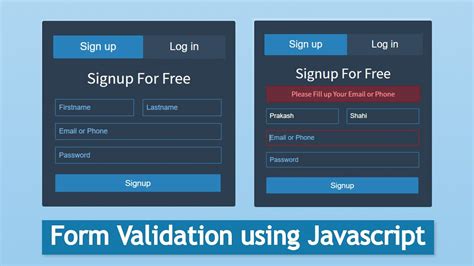 Login Form With Full Validation Using HTML CSS Javascript YouTube