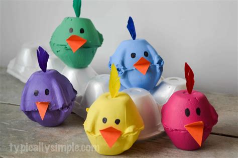 Spring Chicks Egg Carton Craft - Typically Simple