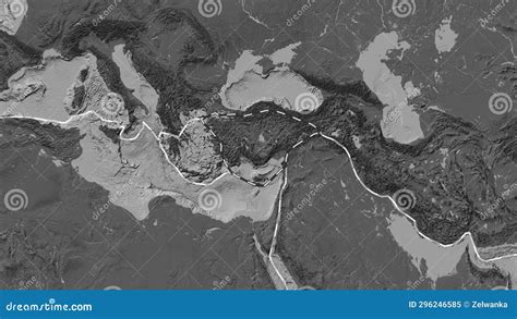 Anatolian Plate Tectonics, North And East Anatolian Fault, Gray Map ...