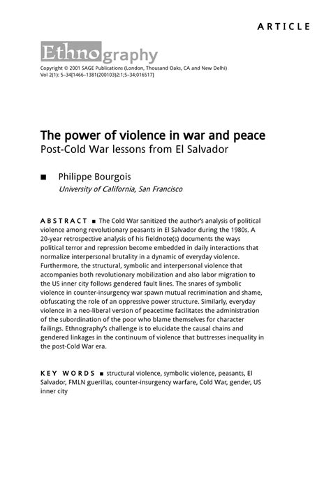 Pdf Violence In War And Peace