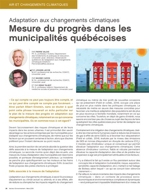 Pdf Adaptation Aux Changements Climatiques Mesure Du Progr S Dans