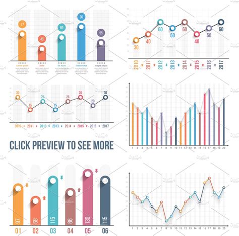 Bar and Line Charts | Graphics ~ Creative Market