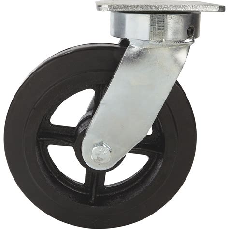 Strongway 8in Swivel Kingpinless Rubber Steel Core Caster 900 Lb