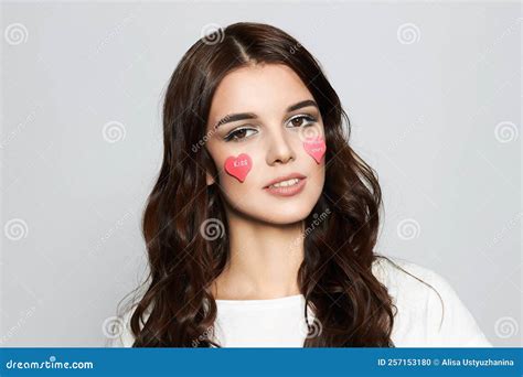 Beautiful Happy Girl With Makeup For Love Day Beauty Fashion Portrait