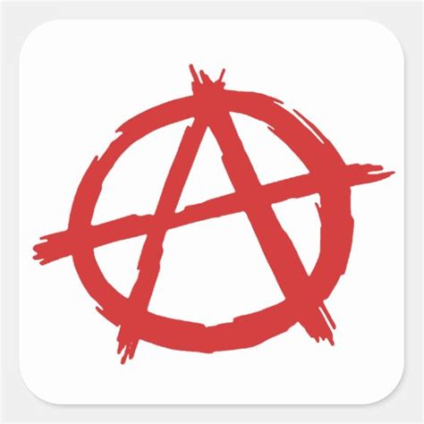 Red Anarchist A Symbol Anarchy Logo Square Sticker Zazzle