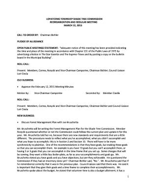 Fillable Online LOPATCONG TOWNSHIP SHADE TREE COMMISSION REORGANIZATION