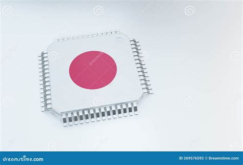 3d Render Of Microchip Or Semiconductor Chip For Computing Stock