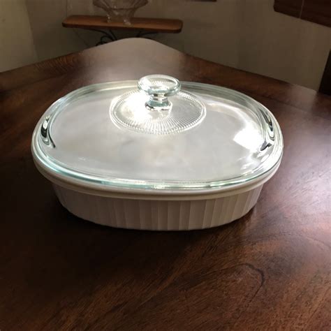 Corning Ware French White 2 12 Quart Oval Casserole With Etsy Corning Pyrex Lids Kitchen