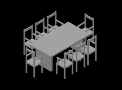 Mesa Con Sillas En Dwg Kb Librer A Cad