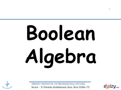 Digital Electronics Boolean Algebra Ppt