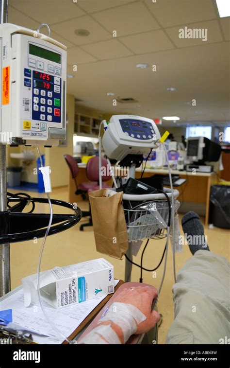 Patient Receiving Intravenous Immunoglobulin Treatment In A Hospital