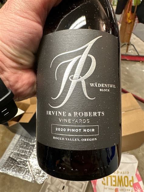 2020 Irvine Roberts Pinot Noir Wadenswil Block USA Oregon Southern