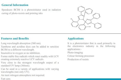 Uv Photoinitiator Bcim Speedcure Bcim Cas 7189 82 4 Buy Bcim