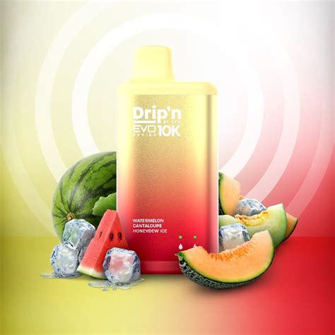 Dripn Evo 10k Watermelon Cantaloupe Honeydew Ice Disposable Vape By