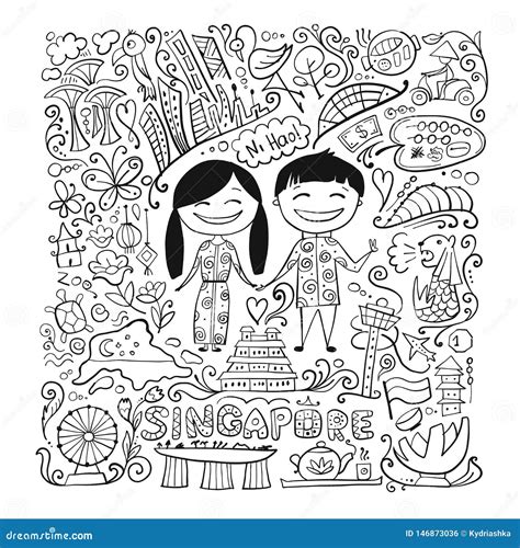 Singapore Flag Coloring Page