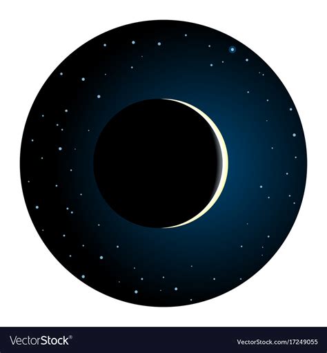 Solar Eclipse Round Icon Royalty Free Vector Image