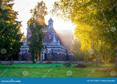 Stone Catholic Church At Sunrise Stock Image Image Of Lithuania