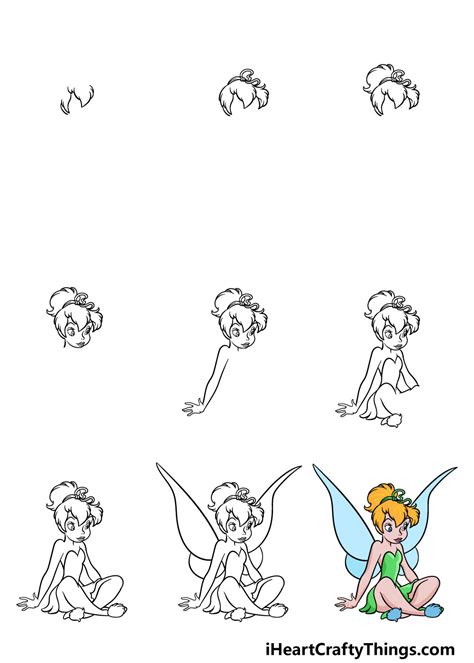 How To Draw Tinkerbell Step 6 Tinkerbell Drawing Tinkerbell Coloring