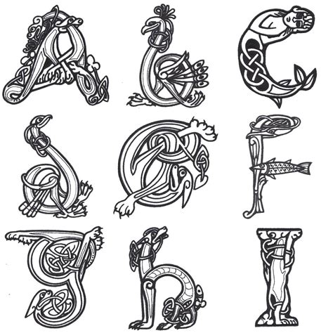 Celtic Letters Printable Celtic Alphabet Printable
