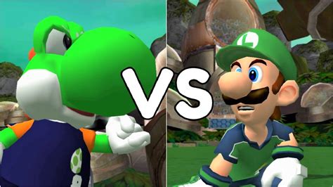 Super Mario Strikers Yoshi Vs Luigi GameCube Gameplay 720p60fps