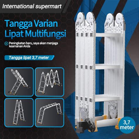 tangga lipat aluminium multifungsi  rumah  konstruksi