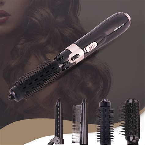 Hairdryer With Brush Hair Dryer And Styler Auto Rotate Detangle Hot Brush With 4 Brush Heads