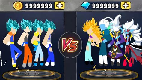 Stickman Warriors Goku Vegeta Gogeta Vegito Vs Gotenks Whis