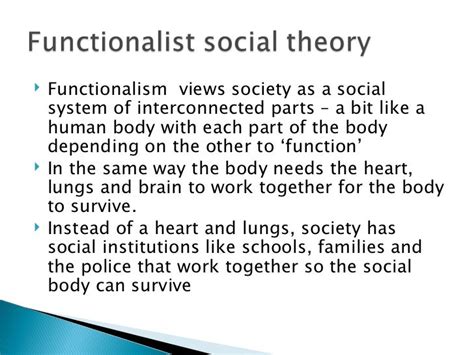 Functionalist Social Theory