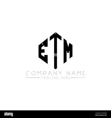 ETM letter logo design with polygon shape. ETM polygon and cube shape logo design. ETM hexagon ...