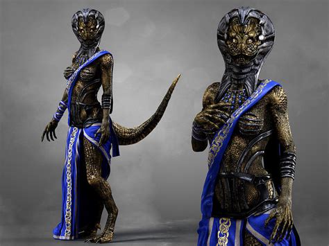 3D Model Reptilian Queen VR AR Low Poly Rigged CGTrader