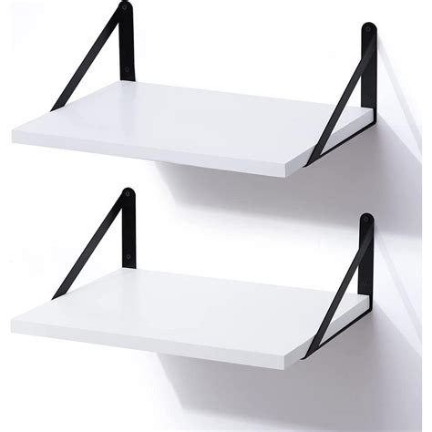 Cubilan 17 In W X 12 In D White Wood Decorative Wall Shelf Floating