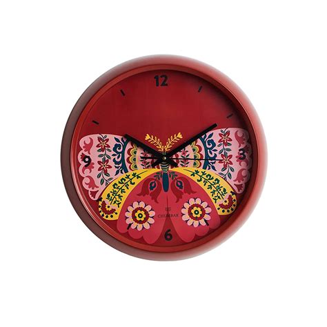 Buy Chumbak Suzani Butterfly Wall Clock Red Rim Online At Low Prices