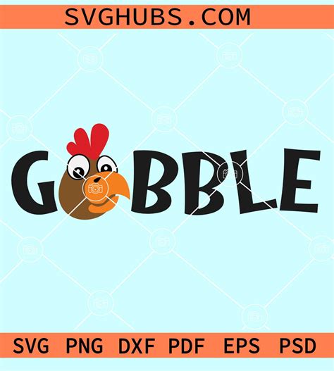 Gobble turkey face SVG, Gobble SVG, Thanksgiving turkey SVG