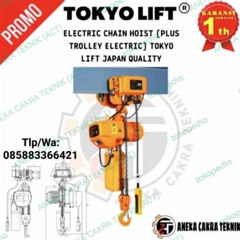 Jual Electric Chain Hoist Ton X Meter Plus Trolley Tokyolift Japan