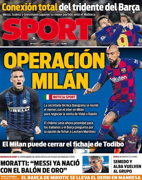 La Portada Del Diario Sport 09 12 2019