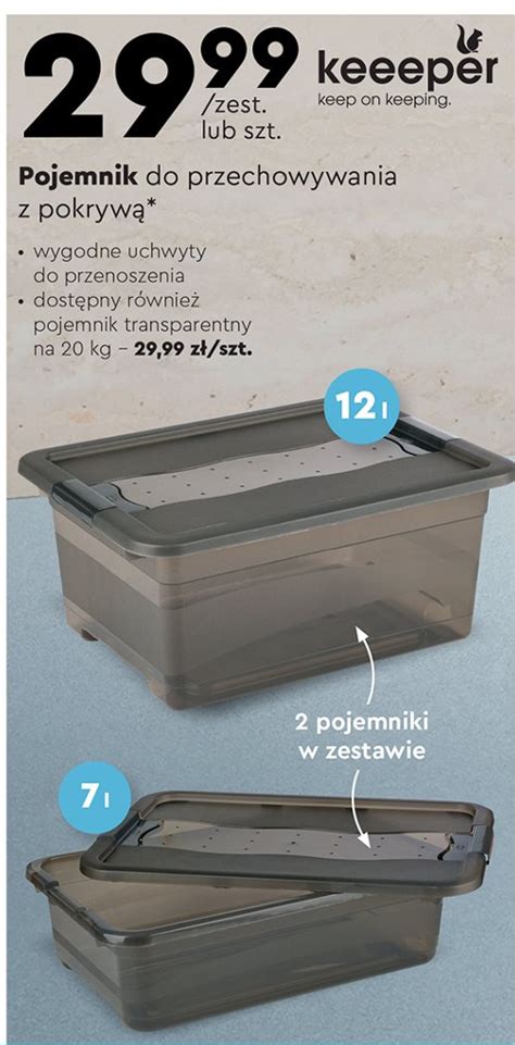 Pojemnik do przechowywania z pokrywą na 20 kg Keeeper cena promocje