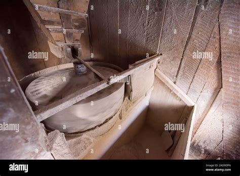 interior of retro wooden watermill Stock Photo - Alamy