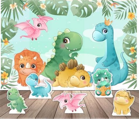 Kit Decoração De Festa Dinossauros Baby Displays E Painel R 69 9