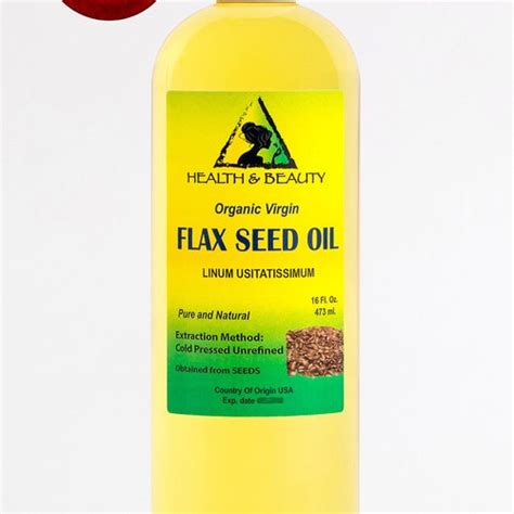 Oz Flax Seed Oil Pure Organic Cold Pressed Unrefined Etsy