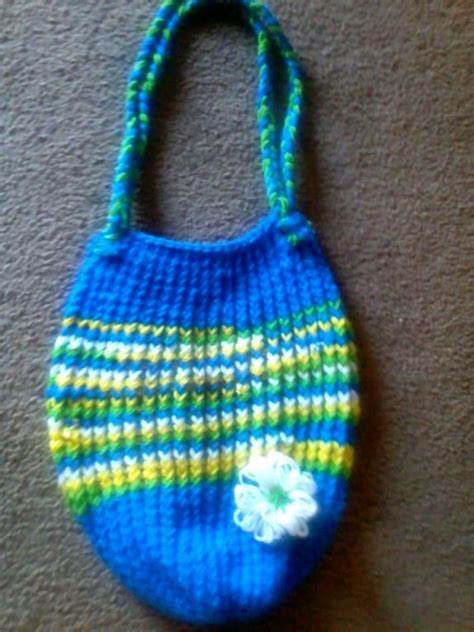 Loomed Knitted Bag Round Loom Loom Patterns Knitted Bags Loom